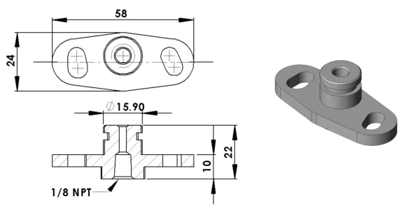 Fuel Rail Adapter Mitsubishi Evo 4-9