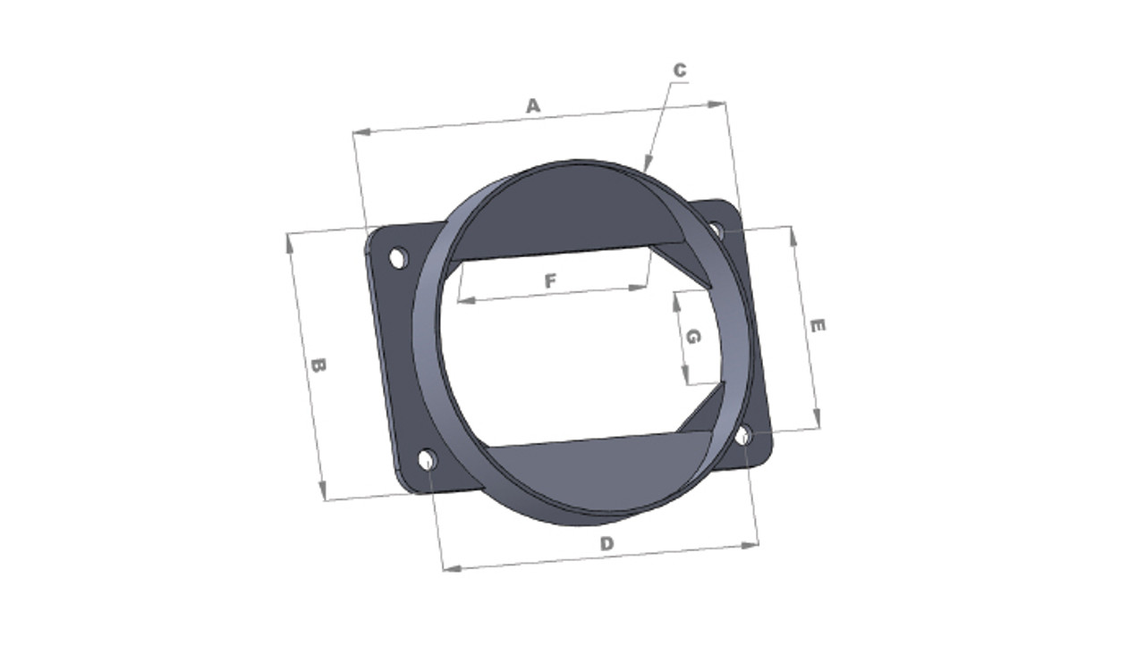 Mass Air Flow Sensor Adapter Plate For Mitsubishi Applications *DIMENSIONS*