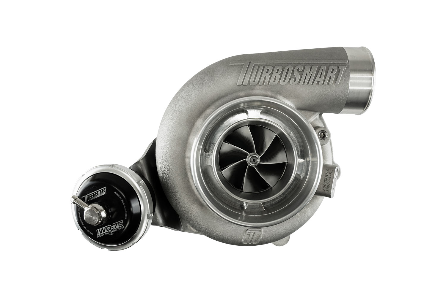 Turbosamrt TURBO Water Cooled 6466 V-Band Inlet, V-Band Outlet, A/R 0.82 Internal Wastegate, IWG75