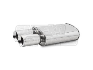 Vibrant Streetpower Oval Muffler with Dual 3″ Tips Bevelled