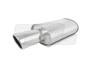 Vibrant Streetpower Oval Muffler with Round, Rolled Edge Tip