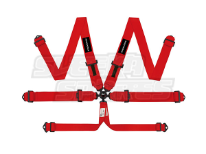 6 Point Harness 3 Inch Red Bolt In Raceworks SFI