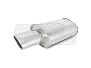 Vibrant Streetpower Oval Muffler with Oval, Rolled Edge Tip